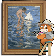 Marco Topo pintando cuadro de Sorolla