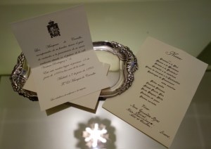 Invitación a la Fieta de inauguración del Palacio y Menú de la cena